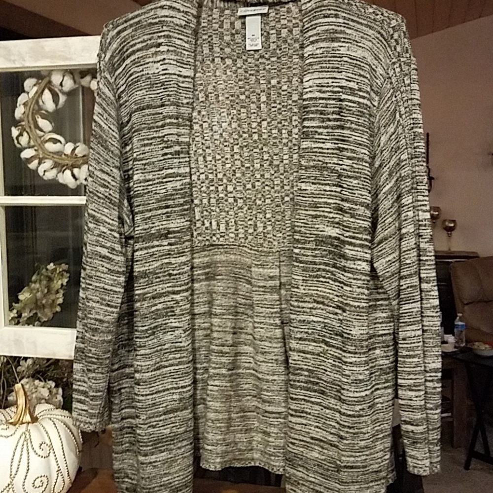 Brown & beige sweater cardigan
